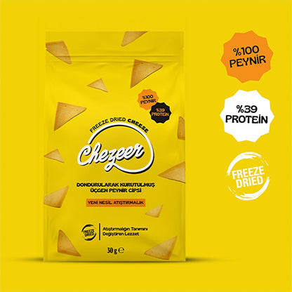 Chezeer Cheese Crisps: High Protein, Freeze-Dried Triangle Cheese Chips Ð Healthy & Delicious 30g Snack