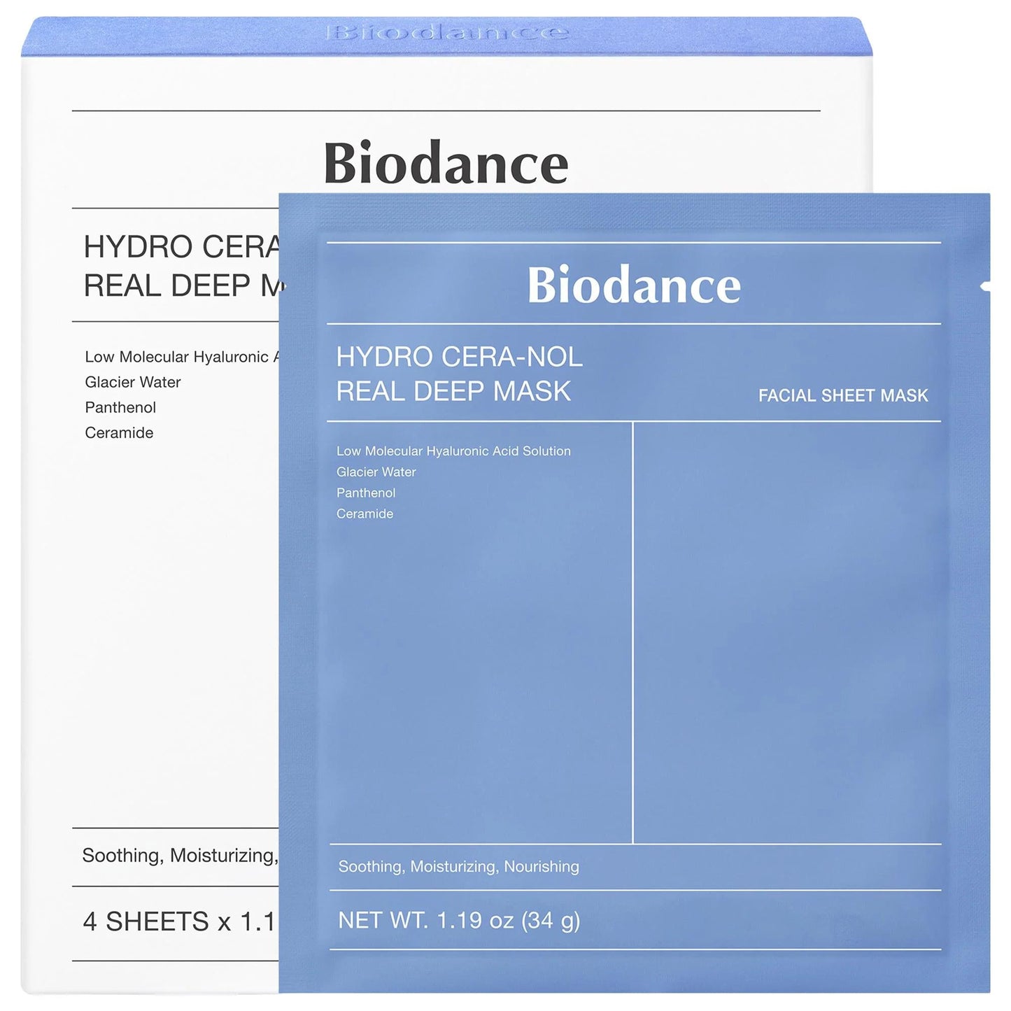 Hydro Cera-nol Real Deep Mask - 4 Pack for Dryness Relief & Redness Soothing by Hydro Cera-nol