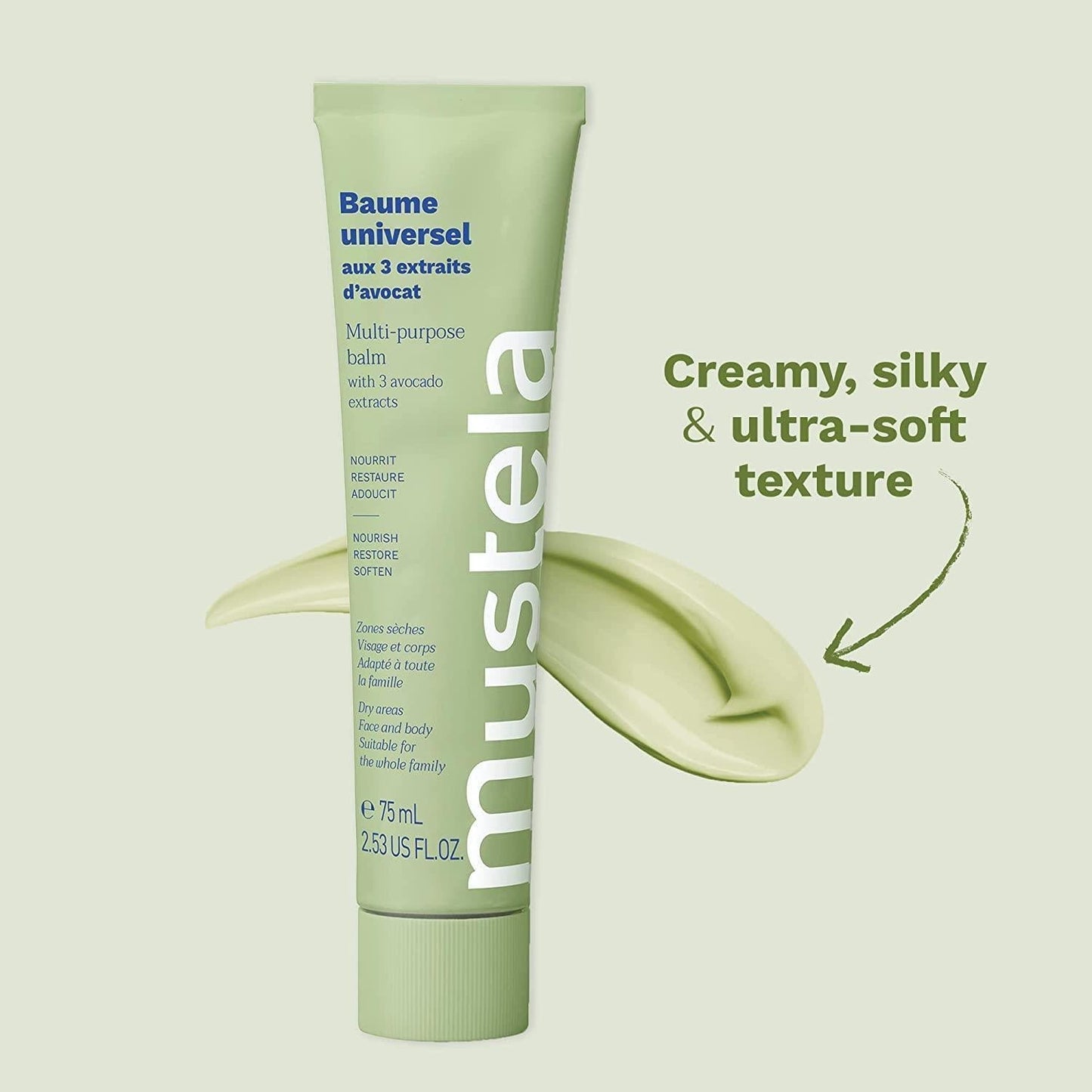 Mustela Multi-Purpose Avocado Balm - Nourishing Skincare for the Whole Family, Natural Dry Skin Relief