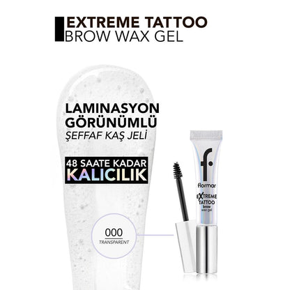 Flormar Extreme Tattoo Long-Wear Clear Gel Brow Wax 4.5ml