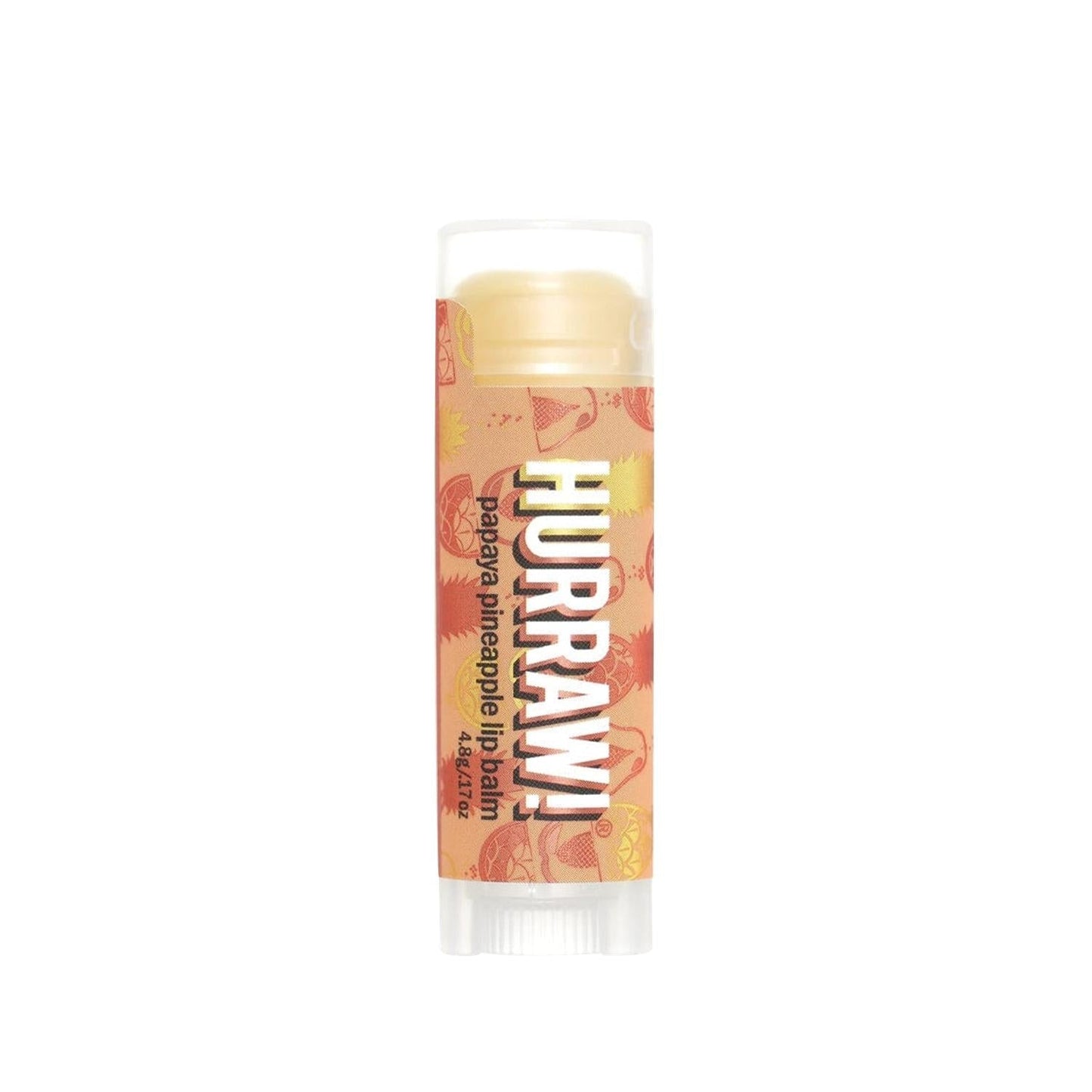 Hurraw Natural Lip Balm, Papaya Pineapple Flavor - Organic Lip Care, Chemical-Free Lip Moisturizer
