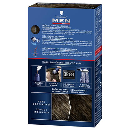 Men Perfect 70 Dark Brown Hair Dye - Men's Hair Dye for Grey Hair Coverage