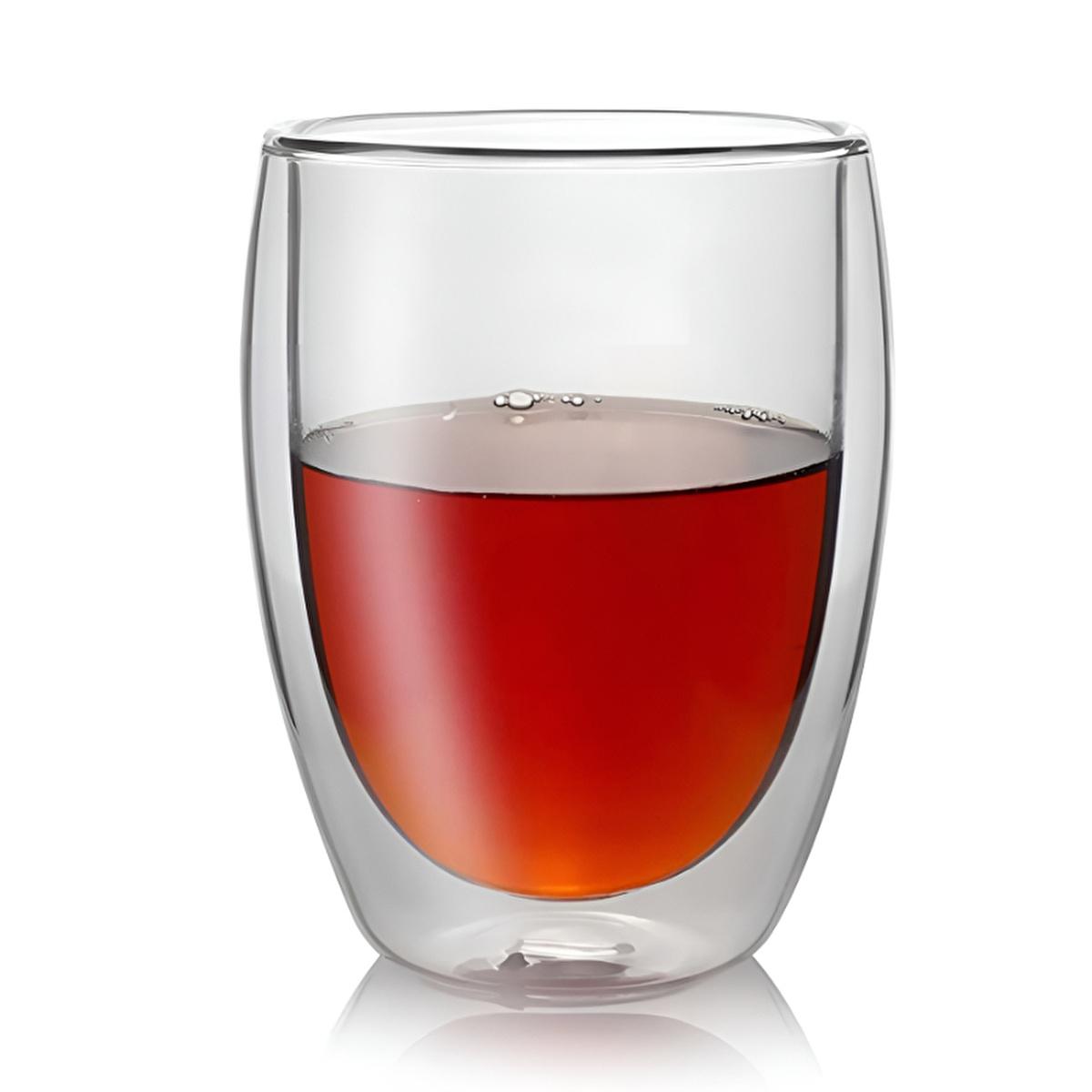 Lia Double-Walled Glass Mug 350ml - Vacuum Insulated, Borosilicate Glass, Eco-Friendly Coffee Mug