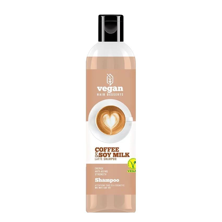 Vegan Hair Desserts: Coffee & Soy Milk Latte Shampoo - Strengthens Thinning Hair, Antioxidant Rich, Gentle for Sensitive Scalp - 300ml