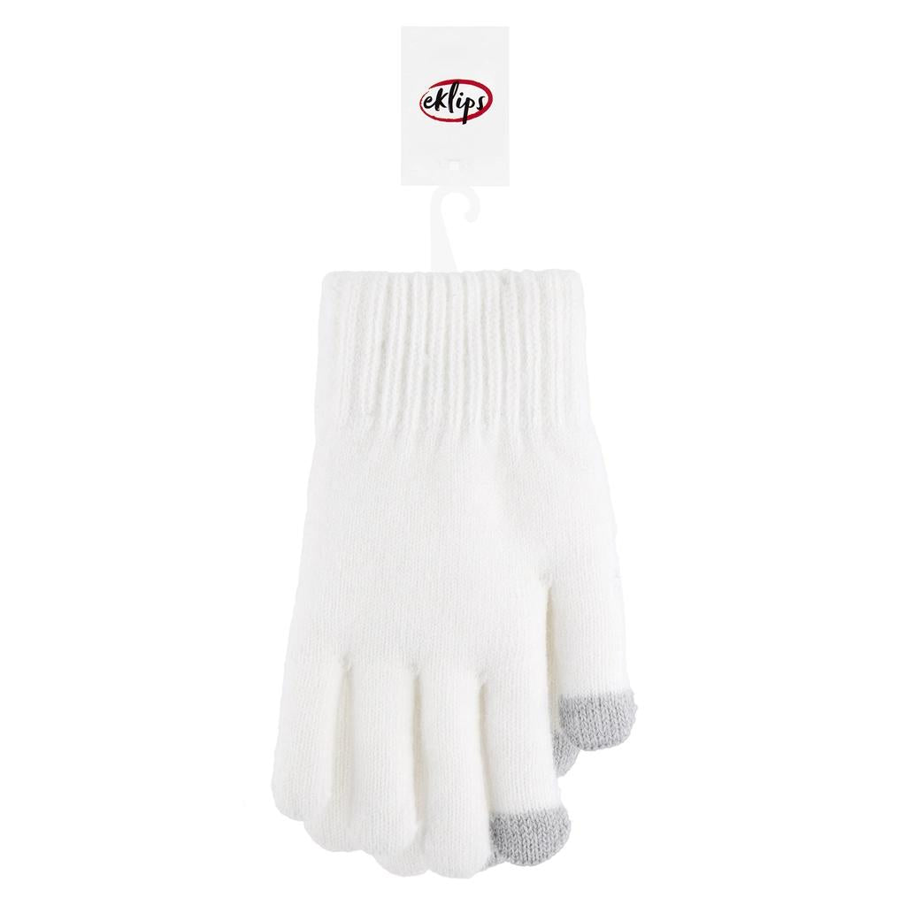 Eklips White Fleece Lined Gloves for Cozy Warmth