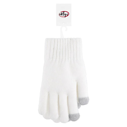 Eklips White Fleece Lined Gloves for Cozy Warmth