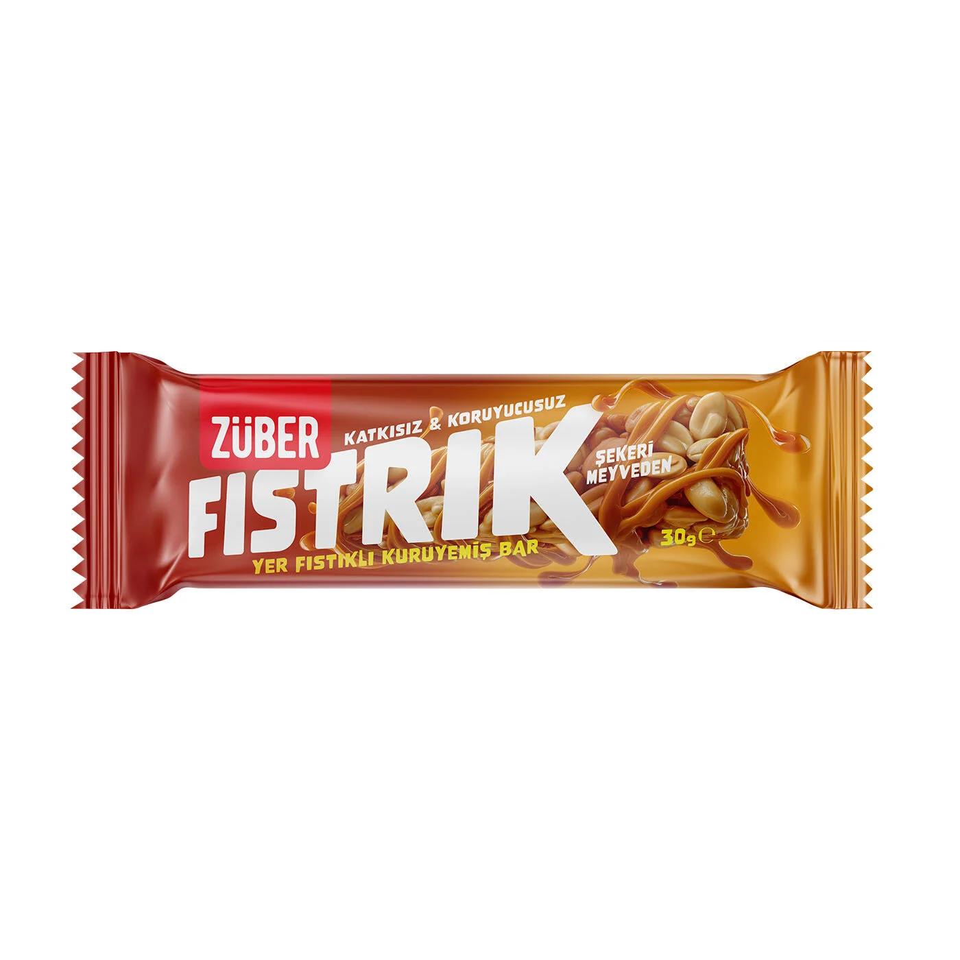 Zuber Peanut Fruit and Nut Energy Snack Bar for Quick Fuel 30g