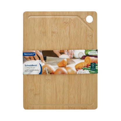 Ideenwelt Bamboo Cutting Board for Kitchen Prep 33x25 cm