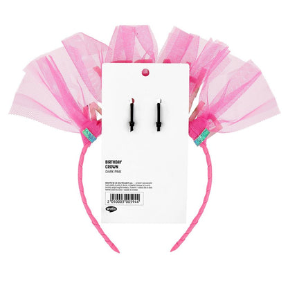 Eklips Happy Birthday Crown Dark Pink Party Headband