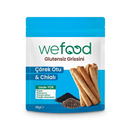 Wefood Gluten-Free Grissini with Black Cumin & Chia 40g
