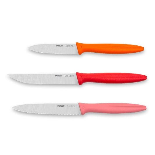 Pirge Pure Line Kitchen Knife Set - High Carbon Stainless Steel, Ergonomic Handle - 46104