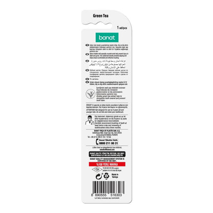 Banat Green Tea Medium Toothbrush for Fresh Breath