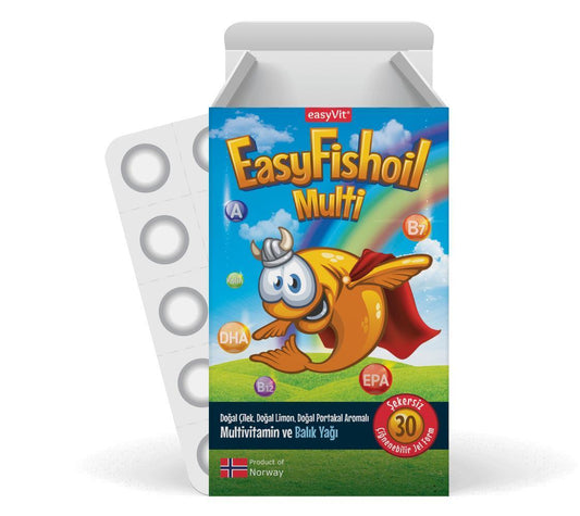 EasyFishoil Multivitamin Supplement for Children - Omega-3 Fatty Acids, Chewable Vitamins for Kids Aged 4-10