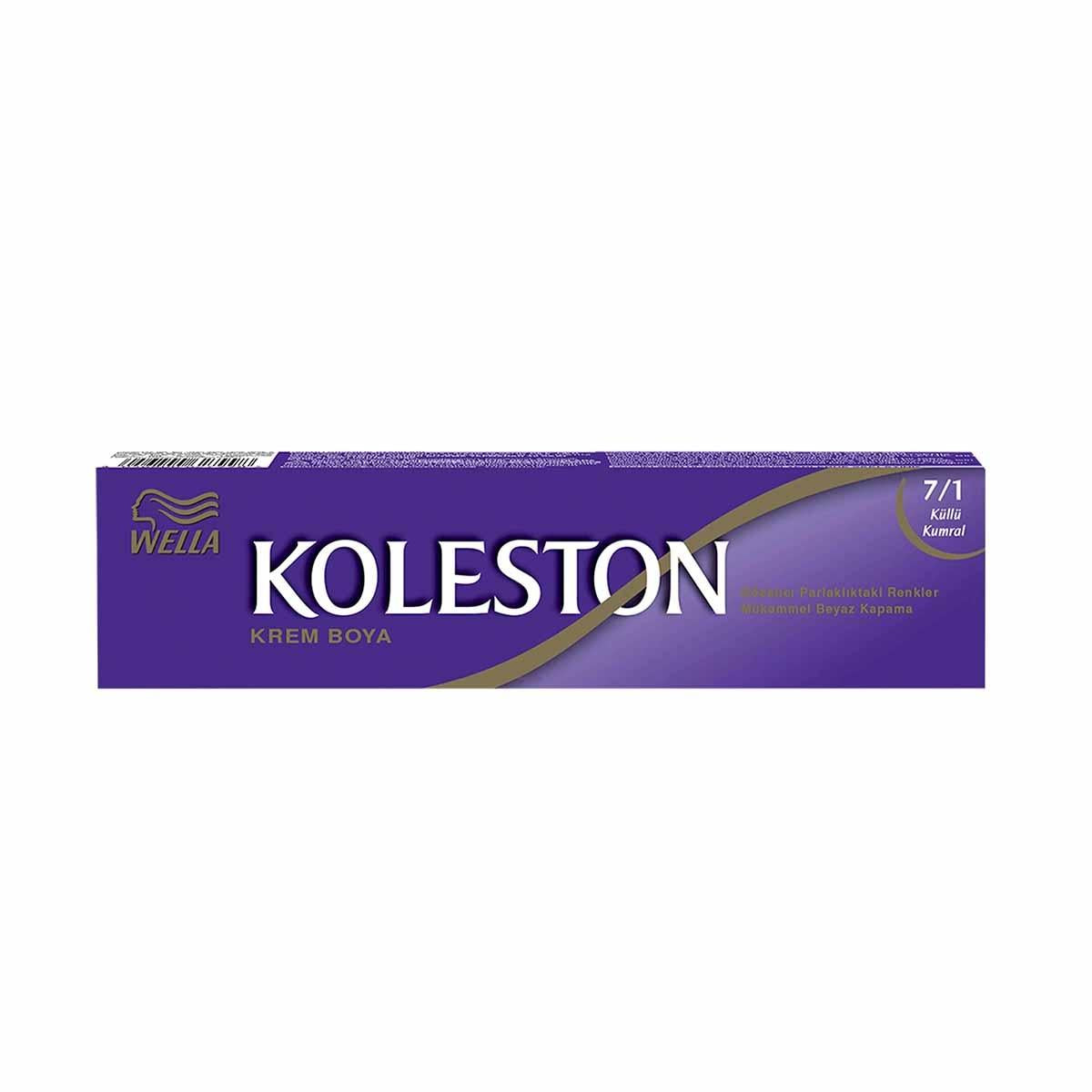 Wella Koleston Hair Dye - Easy Application, Long-Lasting Color, Grey Coverage - 7/1 Küllü Kumral