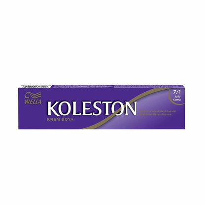 Wella Koleston Hair Dye - Easy Application, Long-Lasting Color, Grey Coverage - 7/1 Küllü Kumral