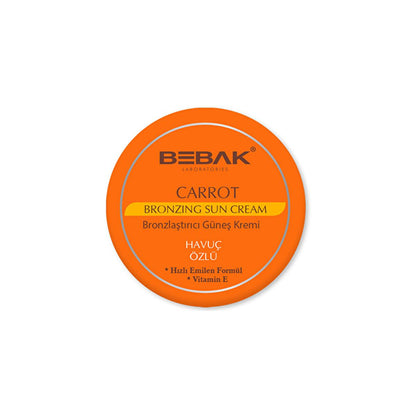 Bebak Carrot Extract Sun Tanning Cream: Achieve a Fast, Deep Tan While Moisturizing & Prolonging Your Color - Non-Greasy Formula, 3.38 fl oz