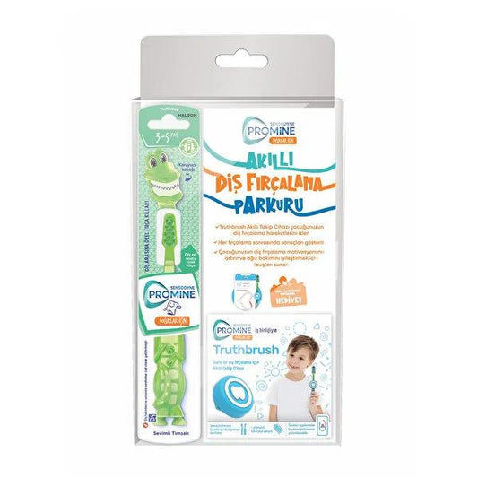 Sensodyne Kids Crocodile Toothbrush Set: Make Brushing Fun with Smart Tracking - Promotes Healthy Dental Hygiene
