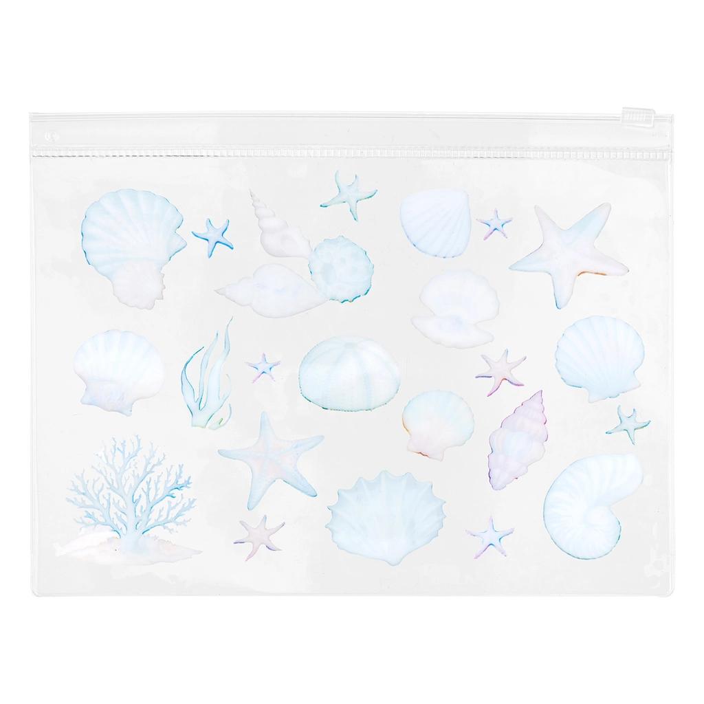 Eklips Blue Printed Transparent Clutch Bag