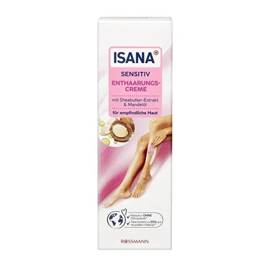 Isana Sensitive Hair Removal Cream - Gentle, Dermatologically Tested, 5.07 fl oz