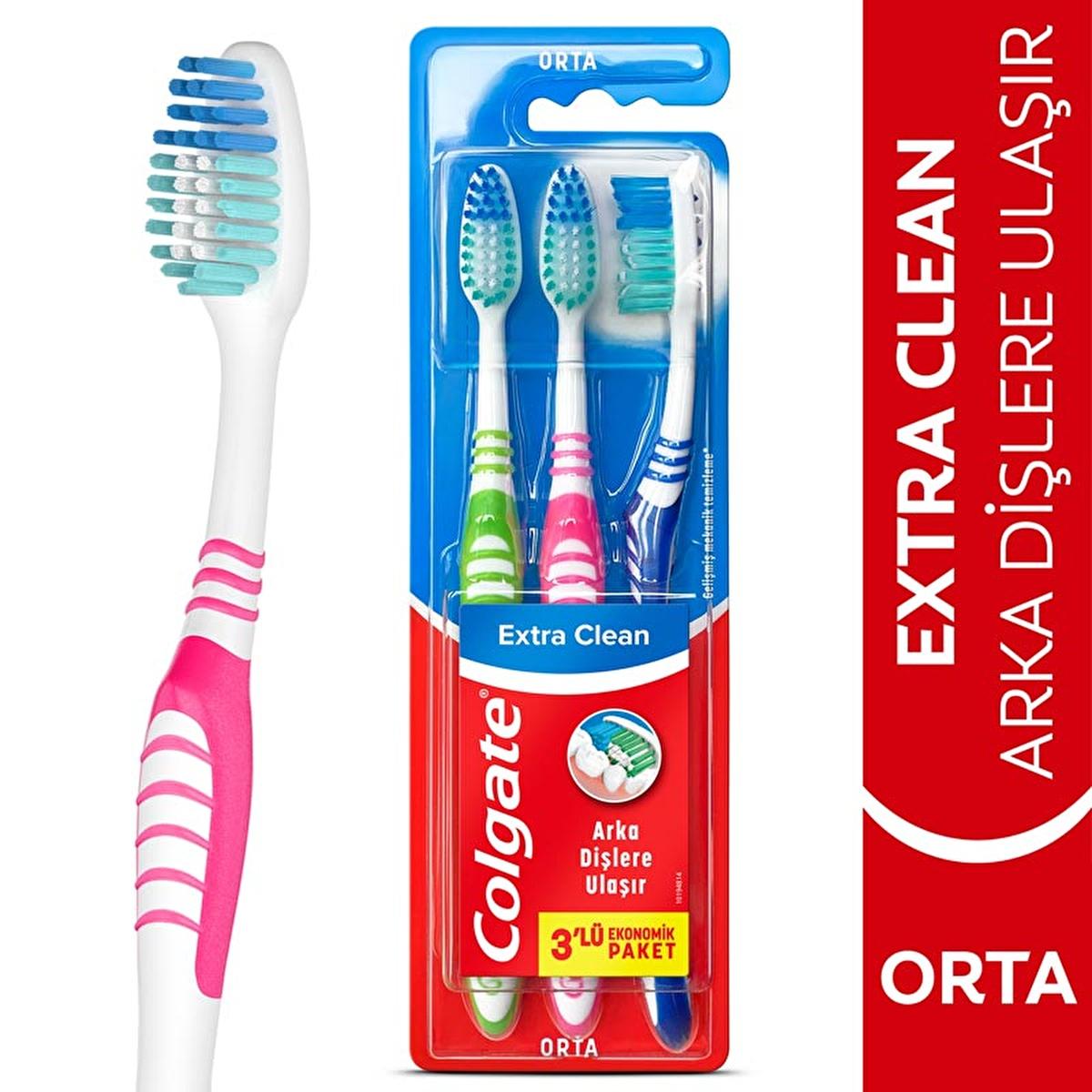 Colgate Manual Toothbrush with Tongue Cleaner - Extra Clean for Effective Oral Hygiene