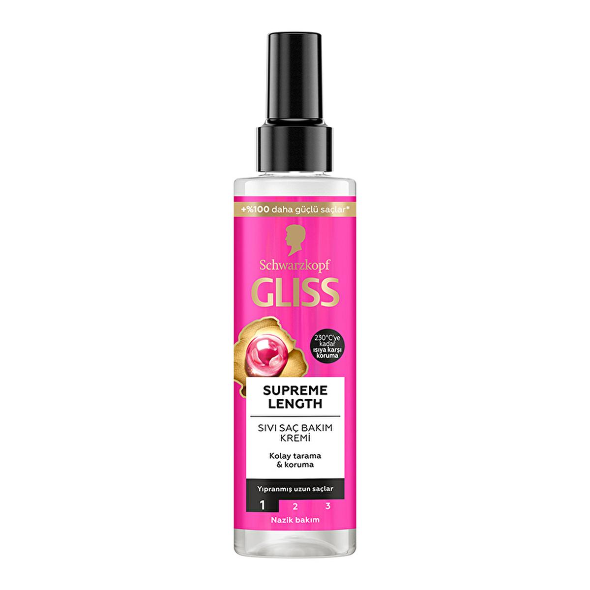 Gliss Supreme Length Liquid Hair Cream 200ml - Nourishing Hair Care for Softer, Shinier Long Hair