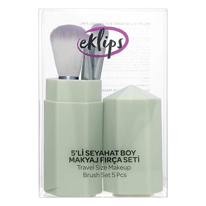 Eklips 5-Piece Travel Makeup Brush Set with Pouch