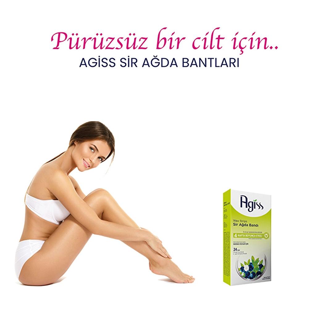 Agiss Sensitive Skin Wax Strips for Legs & Body, 24-Pack