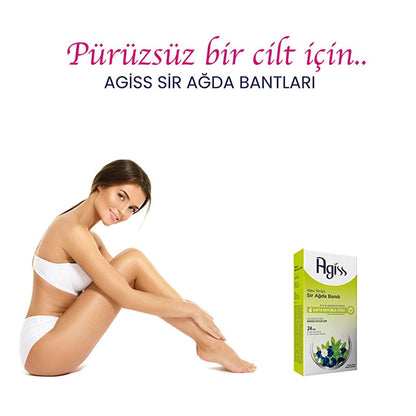 Agiss Sensitive Skin Wax Strips for Legs & Body, 24-Pack
