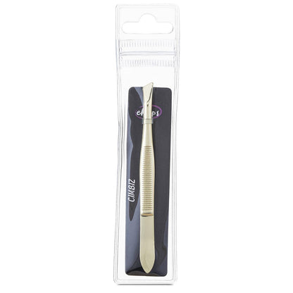 Eklips Metal Tweezers - Slanted Tip for Precise Hair Removal & Eyebrow Shaping | Durable Stainless Steel, Ergonomic Design