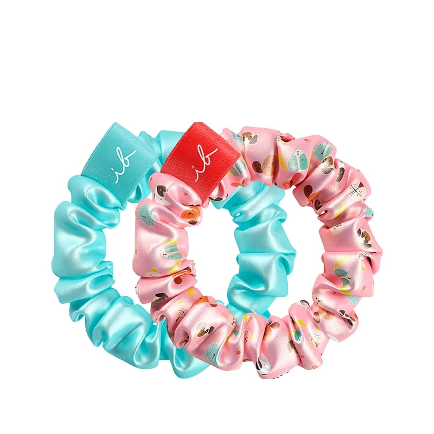 Invisibobble Kids Sprunchie Puppy Love - Gentle, No-Damage Hair Ties for Girls - Cute Children's Hair Accessories (2-Piece Set)
