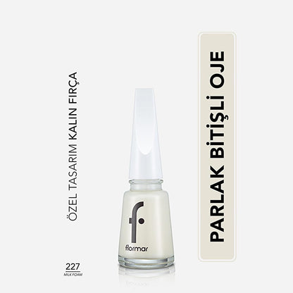Flormar Milk Foam Nail Polish: High Pigment, Long Lasting, Chip Resistant, Glossy Finish - Enriched with Magnesium, Sulfur & Calcium for Nail Care