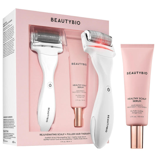 GloPRO® Microneedling Hair Density Treatment Set for Thinning Hair & Scalp Health - At-Home Solution with GloPRO® SCALP Microneedling Tool & Healthy Scalp Serum