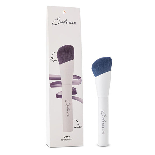 Soho N.Y.C. Vegan Makeup Brush for Flawless Foundation Application - Teardrop Foundation Brush V702