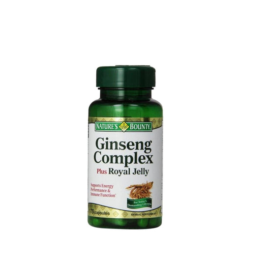 Nature's Bounty Ginseng Complex Plus Royal Jelly Dietary Supplement - 75 Capsules for Energy & Wellness