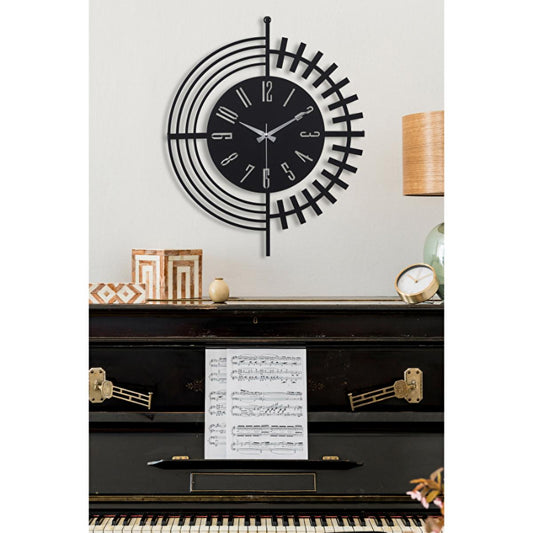 Muyika 50x50cm Modern Metal Silent Wall Clock - Large Decorative Clock for Home, Office