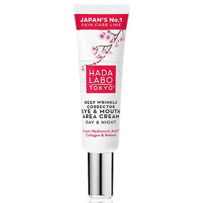 Hada Labo Anti-Wrinkle Cream for Eye and Mouth Area - Hydrating, Smooths Fine Lines, 0.51 fl oz