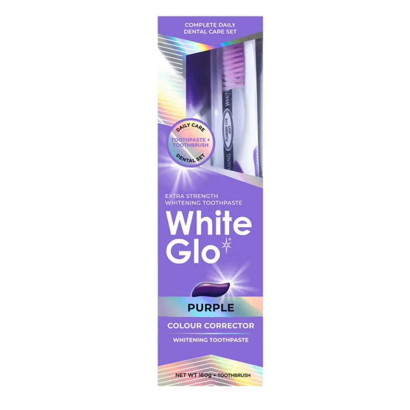 White Glo Purple Colour Corrector Teeth Whitening Toothpaste 160g