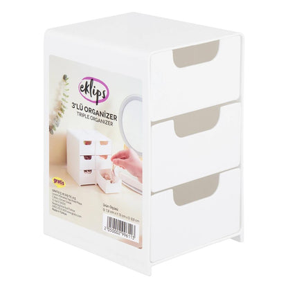 Eklips 3-Piece Clear Makeup Organizer Set