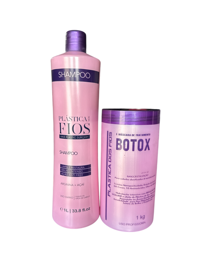 Cadiveu Plastica Dos Fios Hydrating Kit Shampoo & Hair Btox Mask 34oz 1000ml