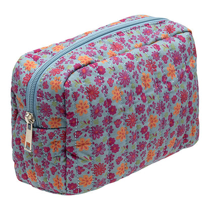 Eklips Quilted Cosmetic Bag: Stylish & Compact Makeup Organizer - Perfect Travel Size.
