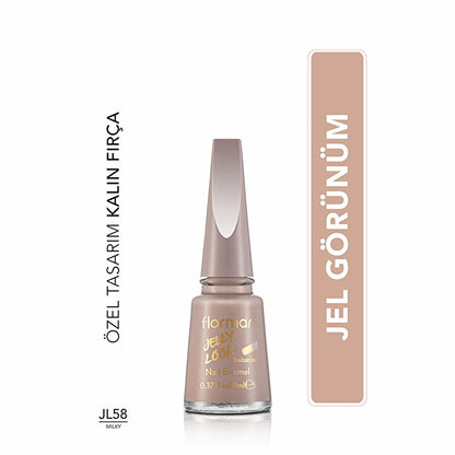 Flormar Jelly Look Nail Polish - High Pigment, Long Lasting, Jelly Finish