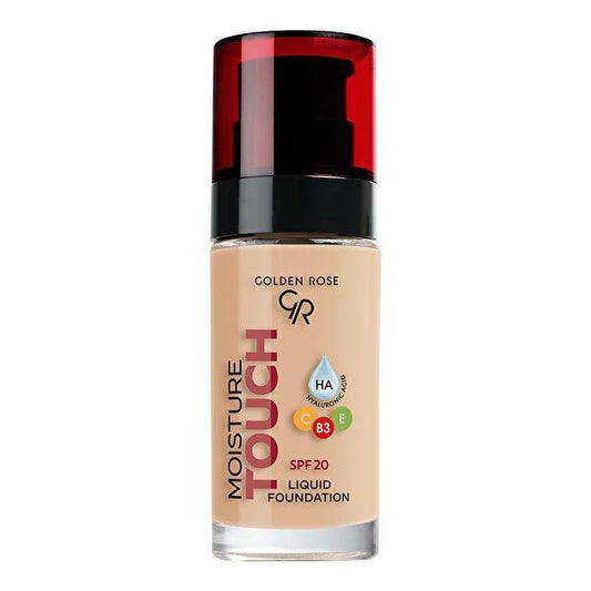 Golden Rose Moisture Touch Liquid Foundation SPF20: Hydrating, Buildable Coverage for Natural, Radiant Skin