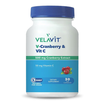 Velavit V-Cranberry & Vitamin C Daily Supplement 30 Capsules