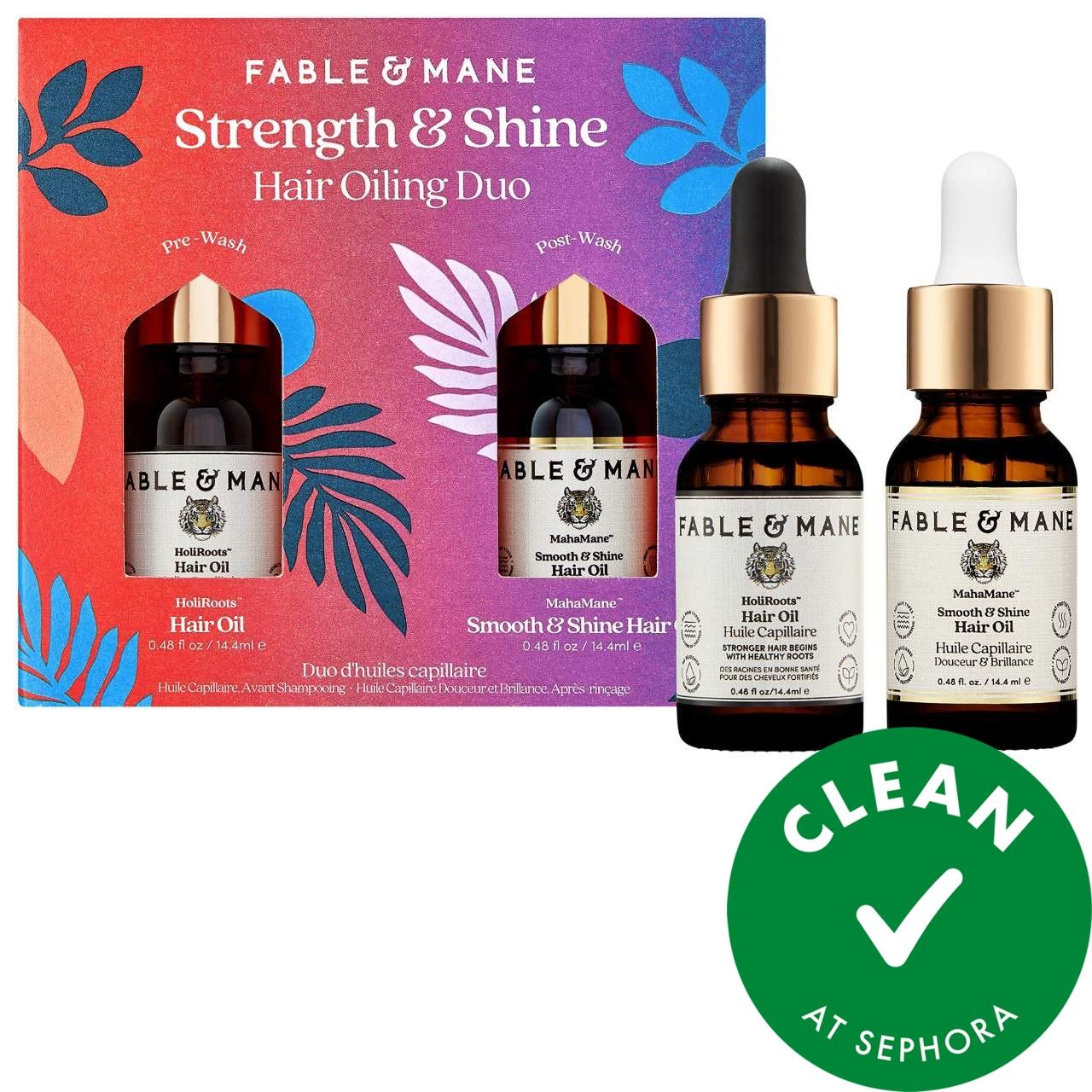 Mini Strength & Shine Hair Oiling Duo - Vegan Hair Care Oil for Nourishment, Damage Protection & Frizz Control