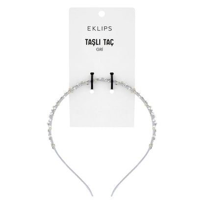 Eklips Gray Rhinestone Headband for Elegant Hair Styling