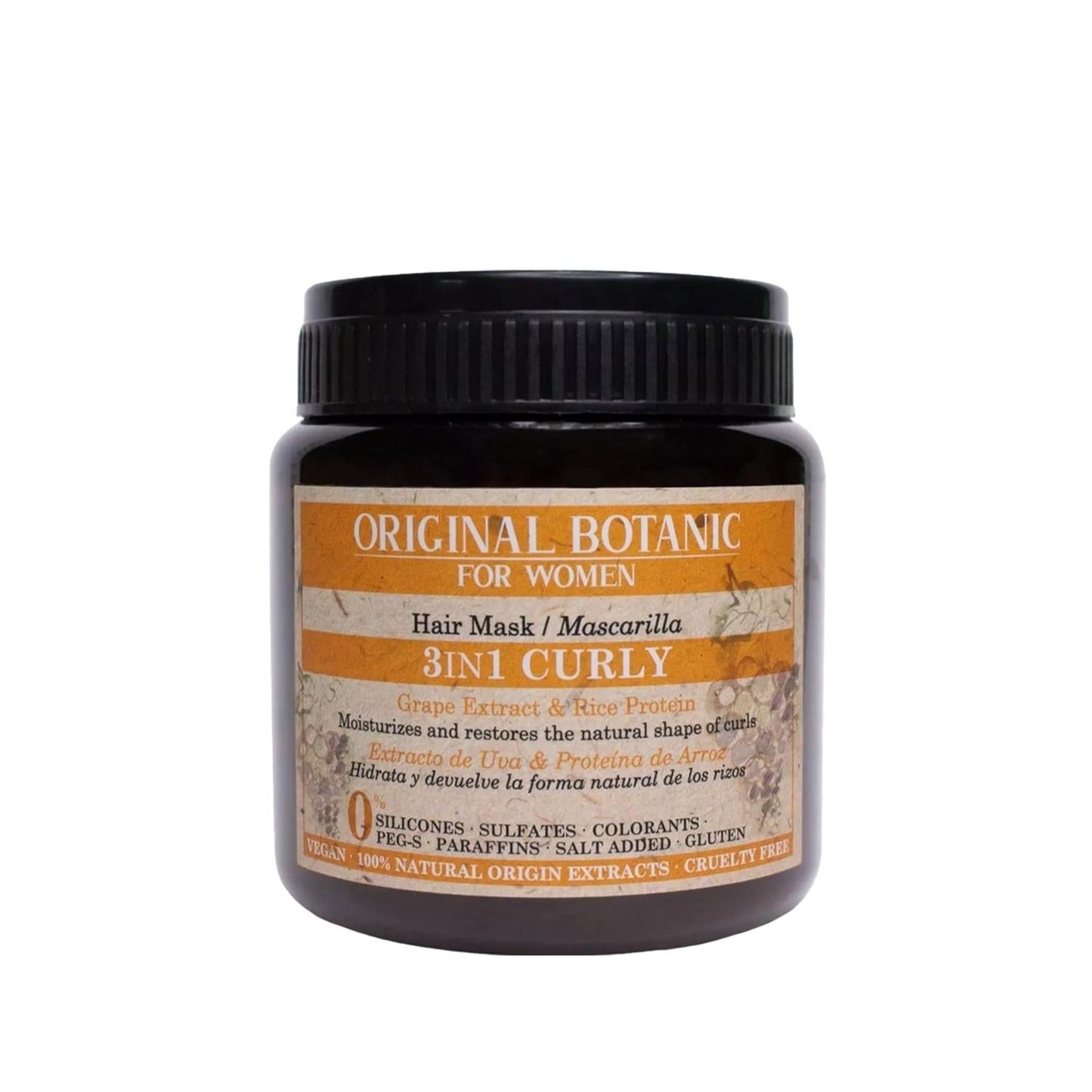 ORIGINAL BOTANIC Vegan Hair Mask for Curly Hair, Cruelty-Free, Natural Ingredients - 250ml