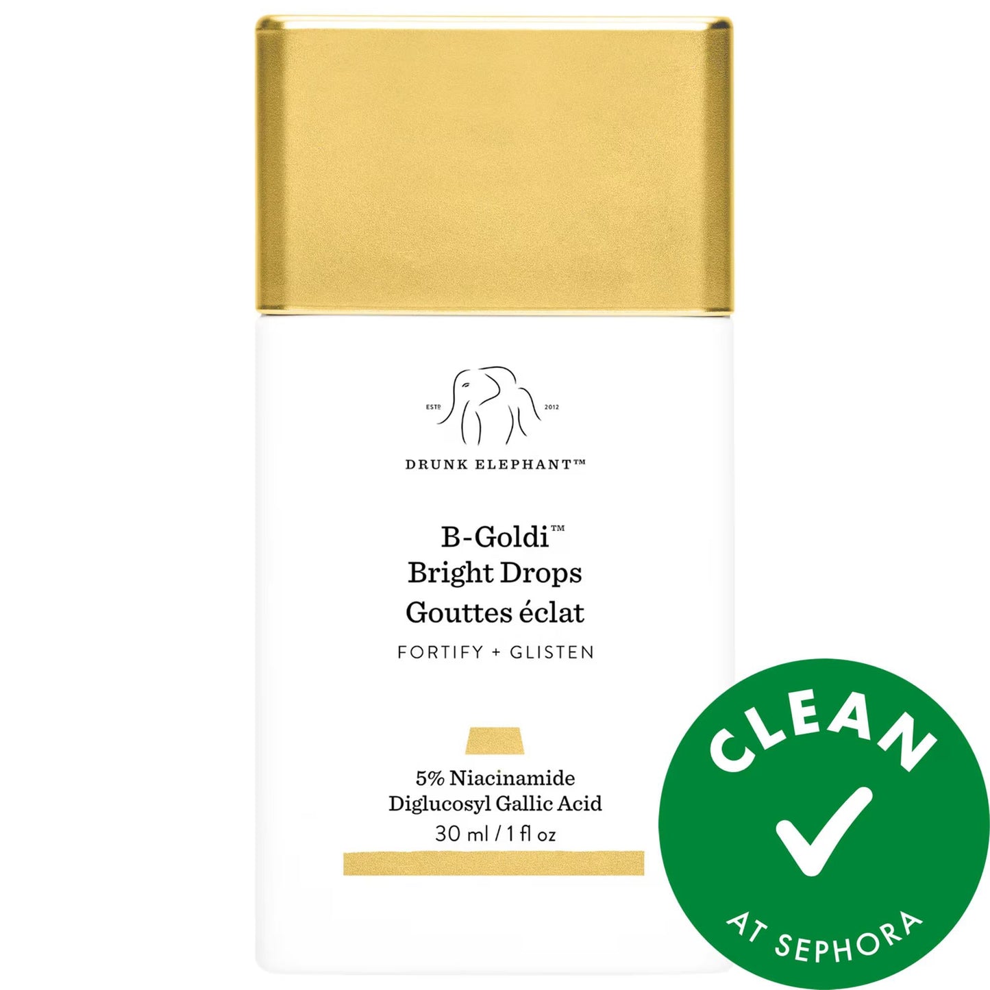 Drunk Elephant B-Goldi Illuminating Serum with 5% Niacinamide - Vegan, Cruelty-Free Skincare for Even Skin Tone & Radiance