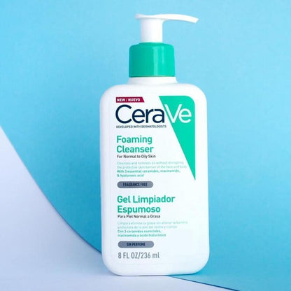 CeraVe Foaming Cleanser for Normal to Oily Skin - Gentle, Non-Comedogenic Facial Cleanser with Ceramides & Hyaluronic Acid