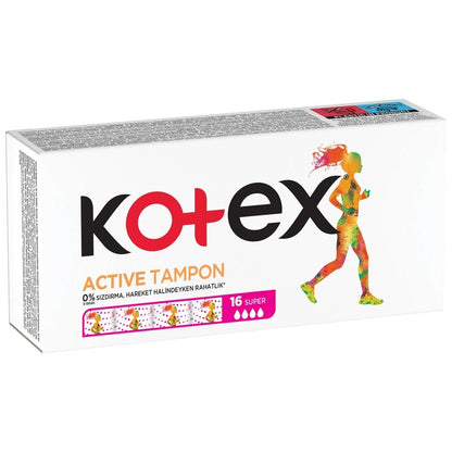 Kotex Active Tampons Super for Active Days 16 Count