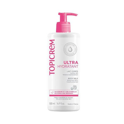 Topicrem Ultra Moisturizing Body Milk - Gentle, Non-Comedogenic Hydration for Dry Skin - 500ml